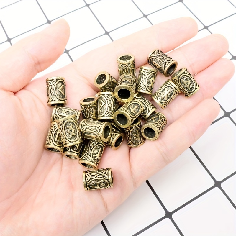 24pcs alloy hair beads viking beard tibetan long Temu Spain