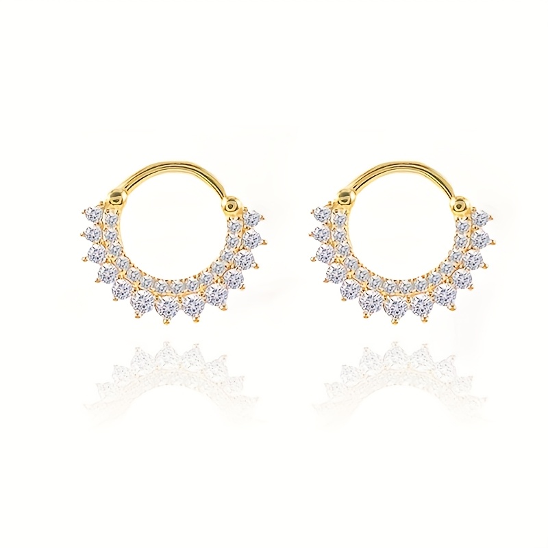 E-shop Modische Temperamentvolle Synthetischer Zirkonia Goldene Ohrringe für Damen – Party, Urlaub & Karneval Accessoires
