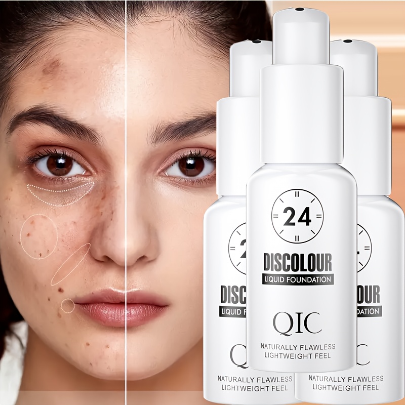 TEMU 3pcs Non-caky Color Changing Liquid Foundation 30ml, Flawless Bb Cream Base Makeup, Long-lasting, Moisturizing, Suitable For Types