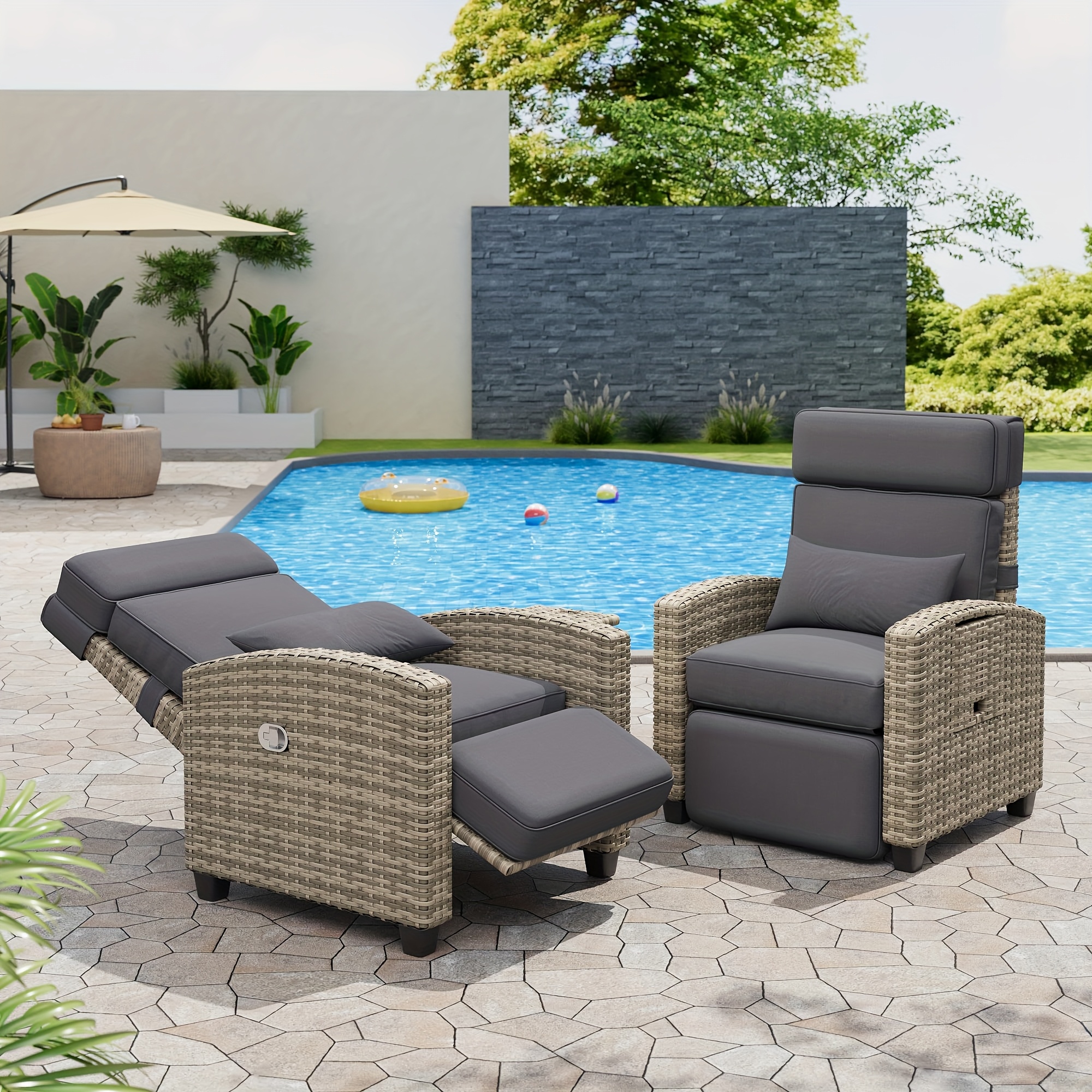 Rattan Garden Chairs Rattan Reclining Chairs With Footstools