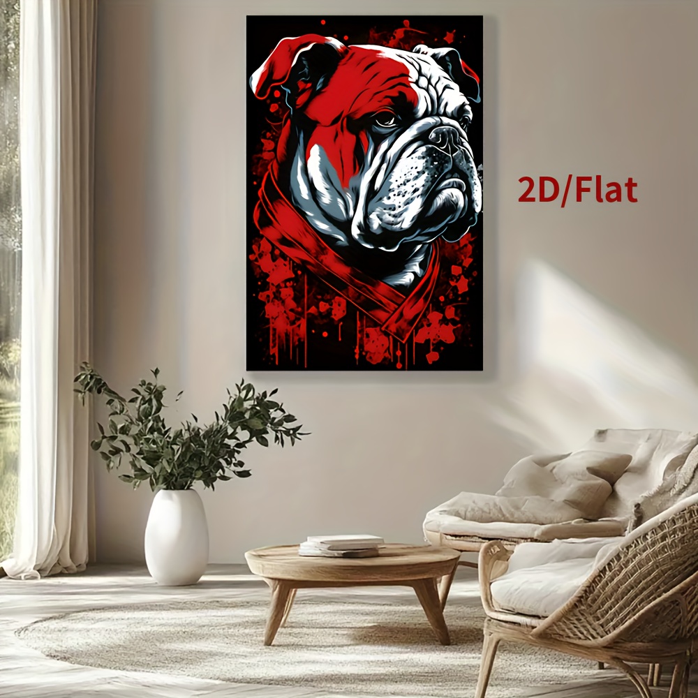 TEMU 2d Flat, 1pc Unframed 2d/flat Canvas Poster, A Red And With Black Spots On It Canvas Printing, For Bedroom Living Room Kitchen Dorm Corridor,