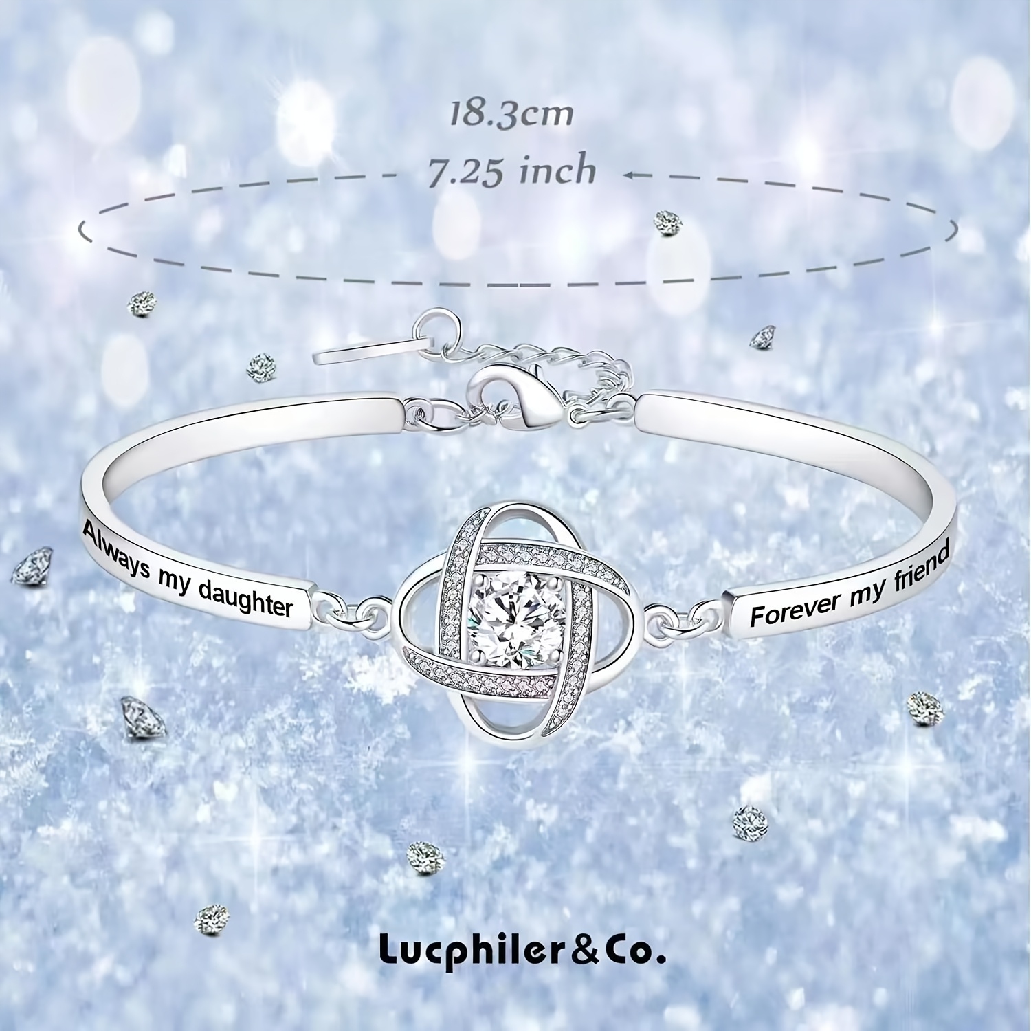 TEMU 1pc Clover Bracelet For Women - Interlocking & Floral Charm Jewelry, Elegant Birthday Or Valentine's Gift For Sister, Best Friend, Anniversary