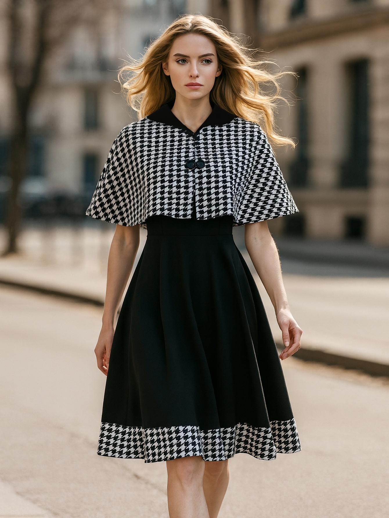 open lace back dress Darlene Rockabilly Dress in Red/Black/White Polka Dot Print main image 1