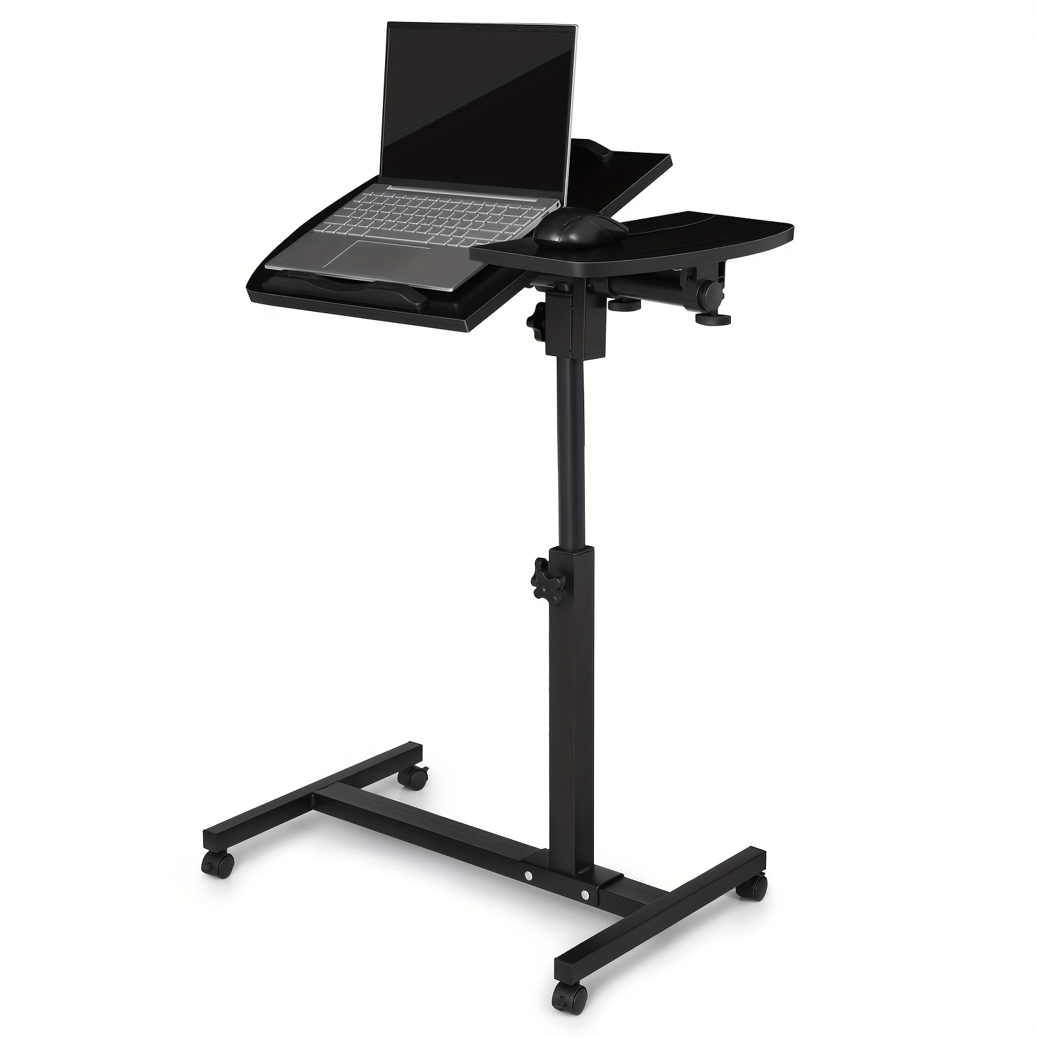 TEMU Mobile Laptop Desk 75 Tiltable Height Adjustable Rolling Laptop Sofa Bed Side Table Couch Computer Desk Stand With Wheels For Home Office