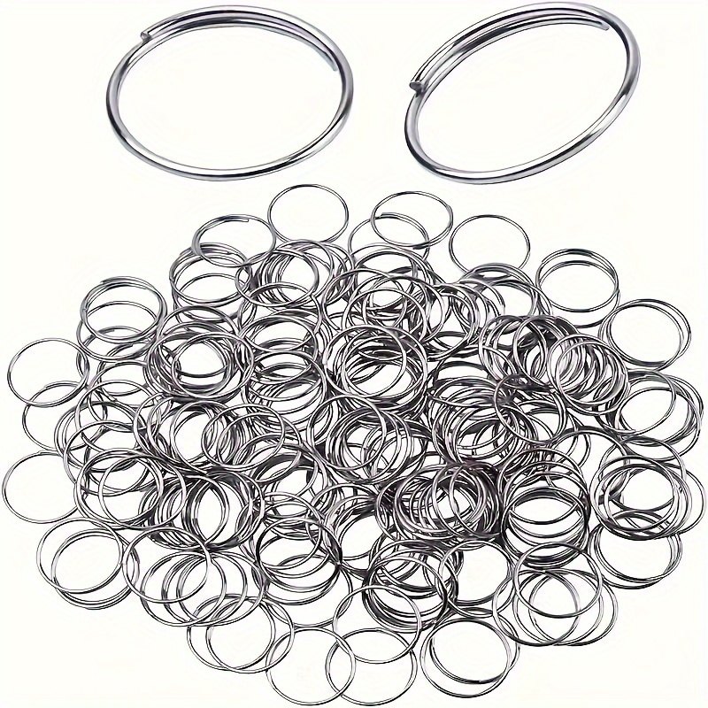 

200pcs, 0.44" Silvery Steel Beaded Rings, Christmas/wedding Party Decorations, Diy Craft Jewelry Decorations