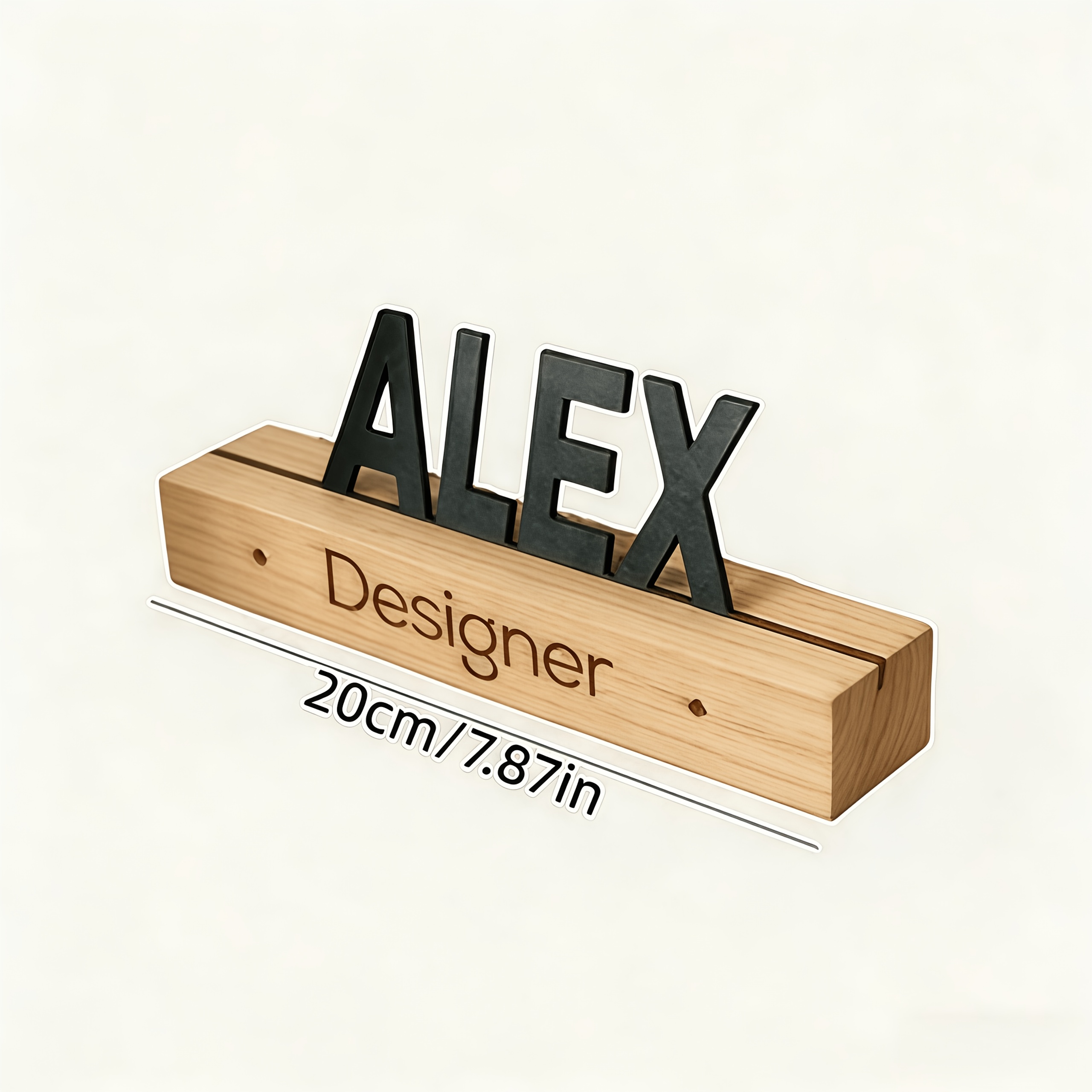 E-shop Individuell gestalteter Namensschild aus Holz - Graviertes Schreibtischschild, klassisches Premium-Holzschild im klassischen Stil für , Geschenk
