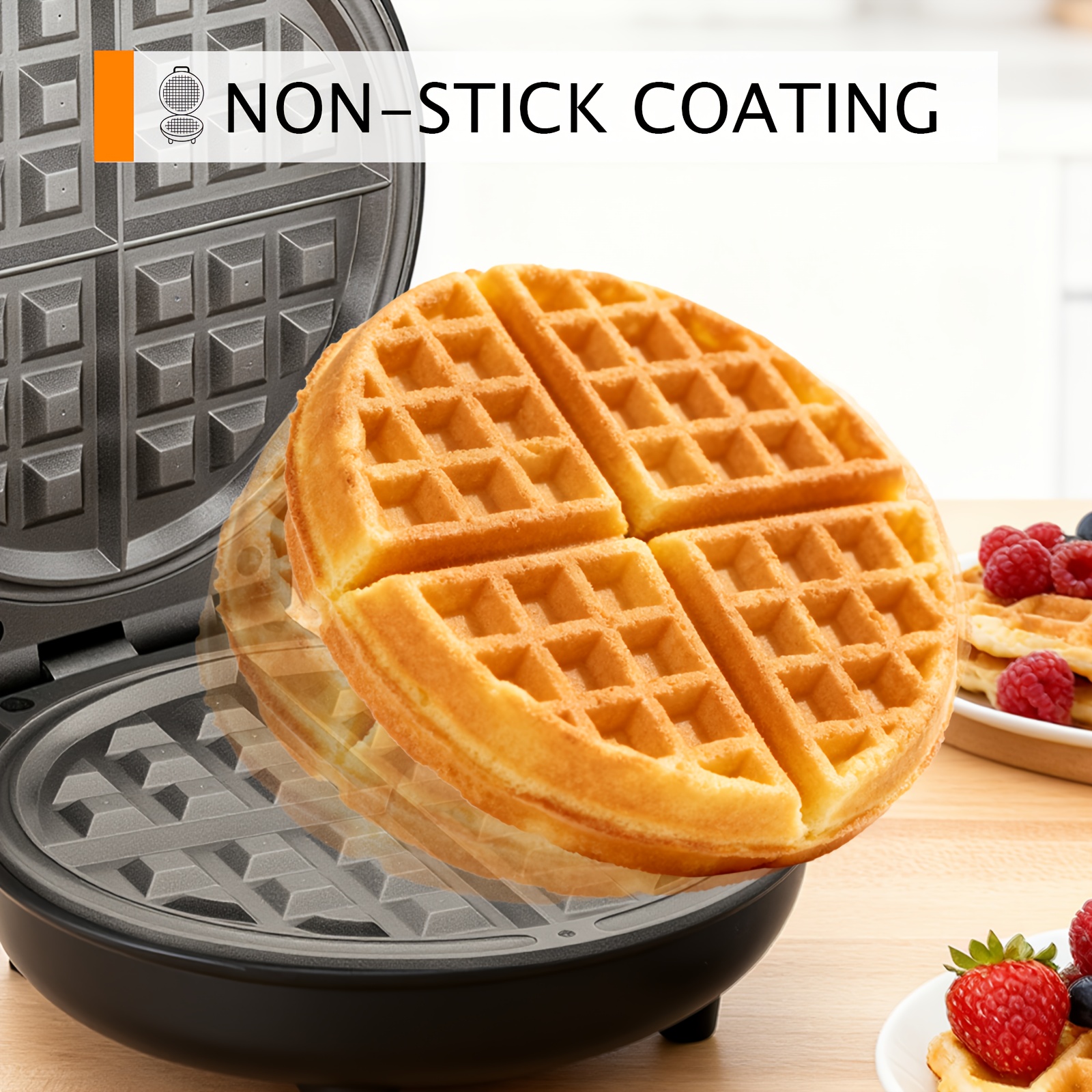 TEMU Superlex Waffle Maker Electric Belgian Machine 4 Handles Temperature Control Non Stick Deep Fill Plates 750w Compact Home Breakfast Dessert