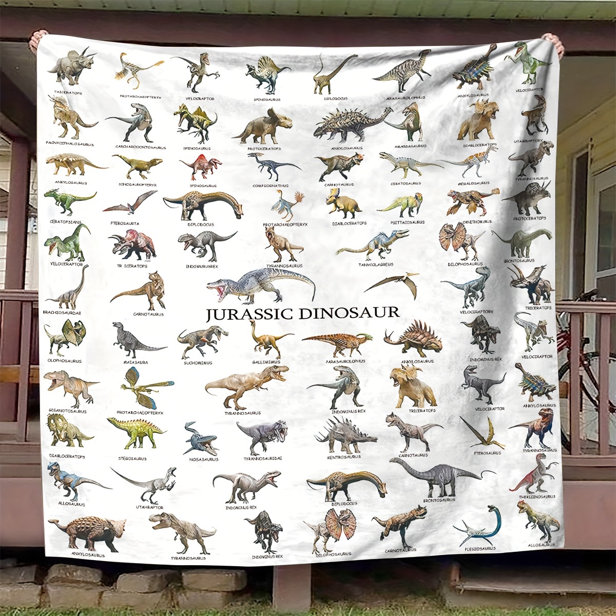 

1pc Dinosaur Blanket - Jurassic Dino World Park Blanket - Dinosaur Room Decor For Boys, Jurassic Dinosaur Gifts Soft Flannel Sofa Bed Throw