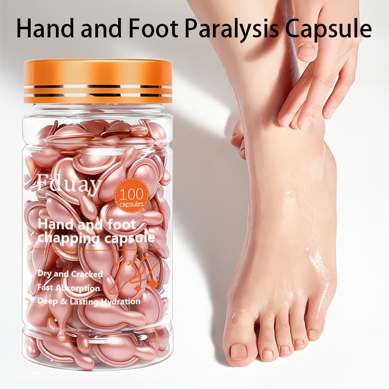 Capsule pentru mâini și picioare uscate, ingrediente naturale, hidratare eficientă, spune adio pielii uscate și crăpate, piele fină, face ca pielea să arate cu strălucire naturală și să fie mai elastică, îngrijire hidratantă exclusivă pentru piele sensibilă