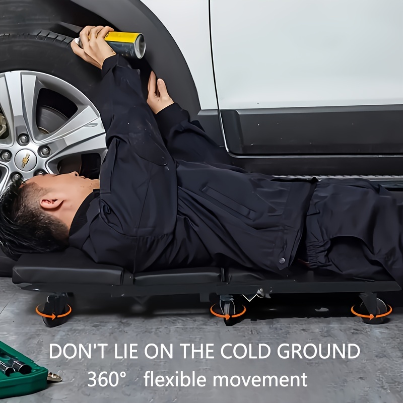 36 Inch 2-In-1 Z Crawling Seat a Garage Chair That Can Hold Around 500 Pounds, Features an Adjustable Rolling Folding Design for Car Repairs, And Comes with 6 Heavy-Duty Swivel Casters Measuring 2.5 Inches Each 11 36 Inch 2-In-1 Z Crawling Seat a Garage Chair That Can Hold Around 500 Pounds, Features an Adjustable Rolling Folding Design for Car Repairs, And Comes with 6 Heavy-Duty Swivel Casters Measuring 2.5 Inches Each - Image 11