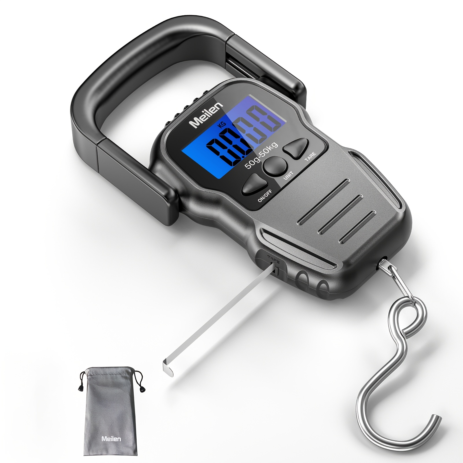 TEMU Luggage Scale 50kg/110lb Digital Portable Handheld Scale With Hook Backlit Lcd Travel Essential