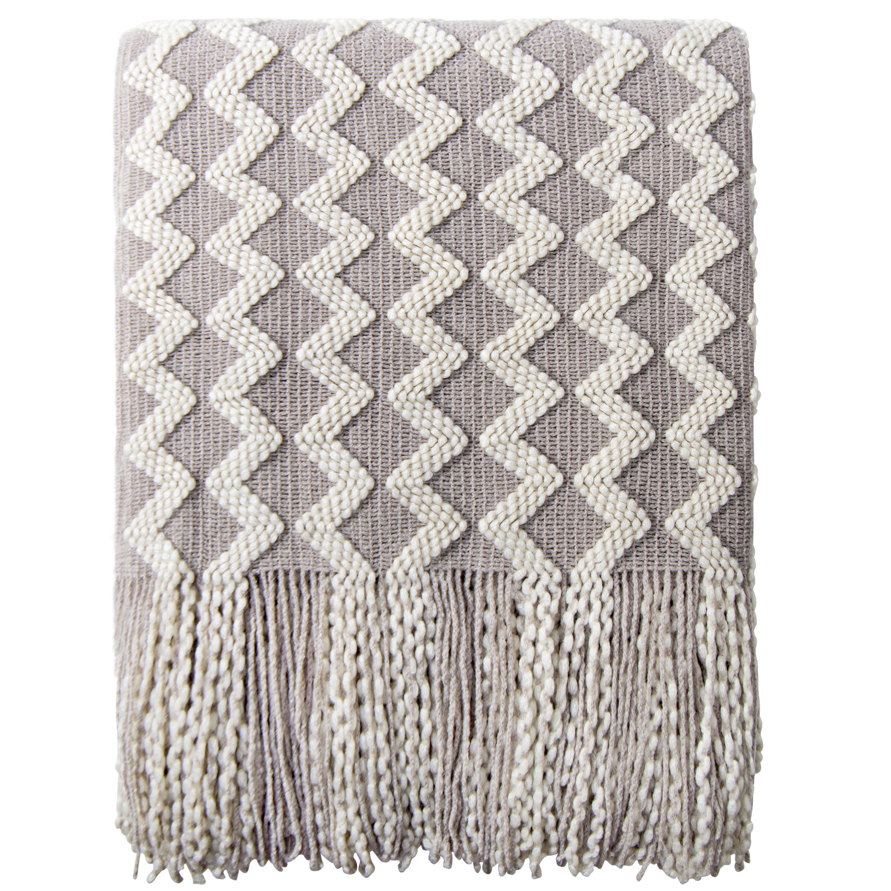 Outdoor Camping Cozy Knitted Throw Blanket With Tassels: Acrylic Knitted Lightweight And Soft Cozy Woven Decoration Blanket - Fit For Camping, Home Decor, Bed, Sofa, Travel