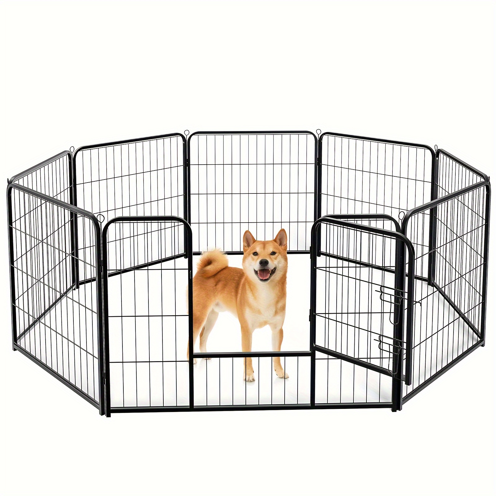 

Dog Playpen Indoor, 8 Panel Multiple Size Playpen For Puppy Dogs, Metal Exercise Pen With Door, Dog Pen For Camping, Outdoor, Small/medium Pets-8 Panels