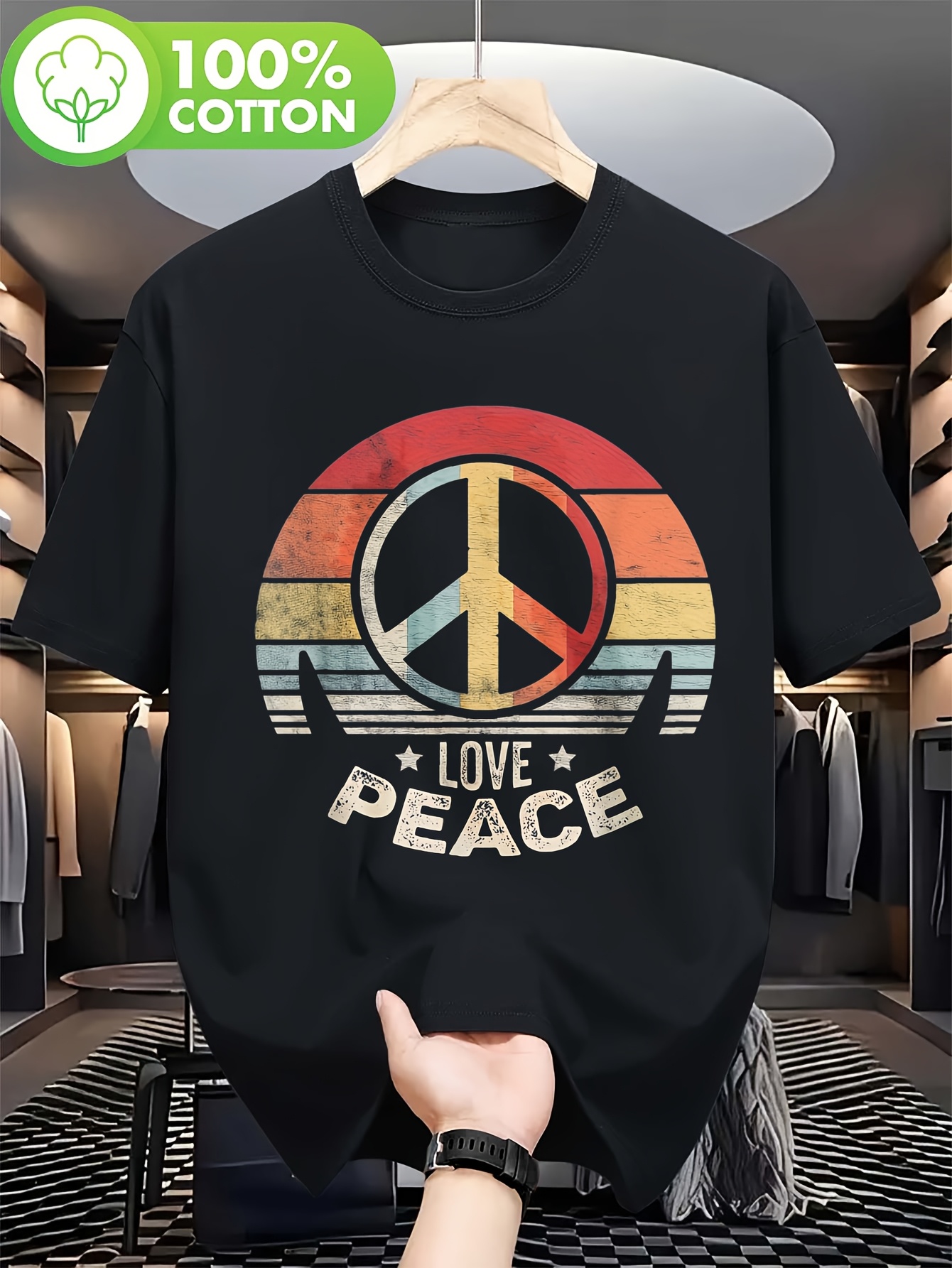 Vintage 70s Hippy Vintage T-Shirts For Men Vintage Smiley Face