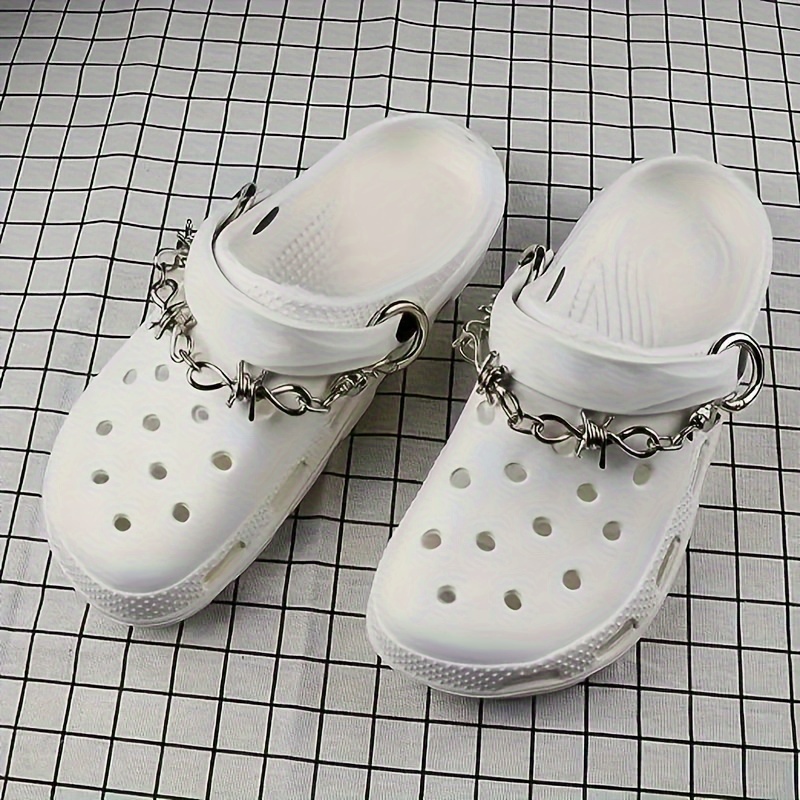 

1pc Cool Punk Metal Style Chain, Diy Shoe Accessories For Women And Men