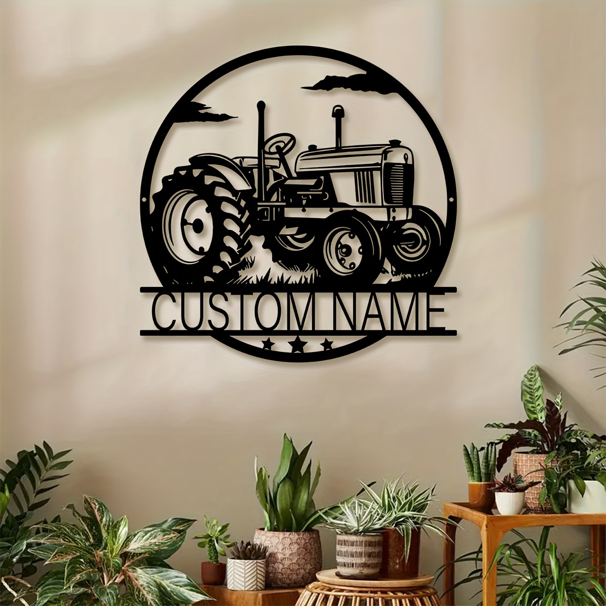 

1pc Custom Tractor Wall Art, Personalized Names Tractor Signs, Farmhouse Wall Decor, Metal Tractor Art, Custom Names Wall Decor For Porches, Patios, Gifts