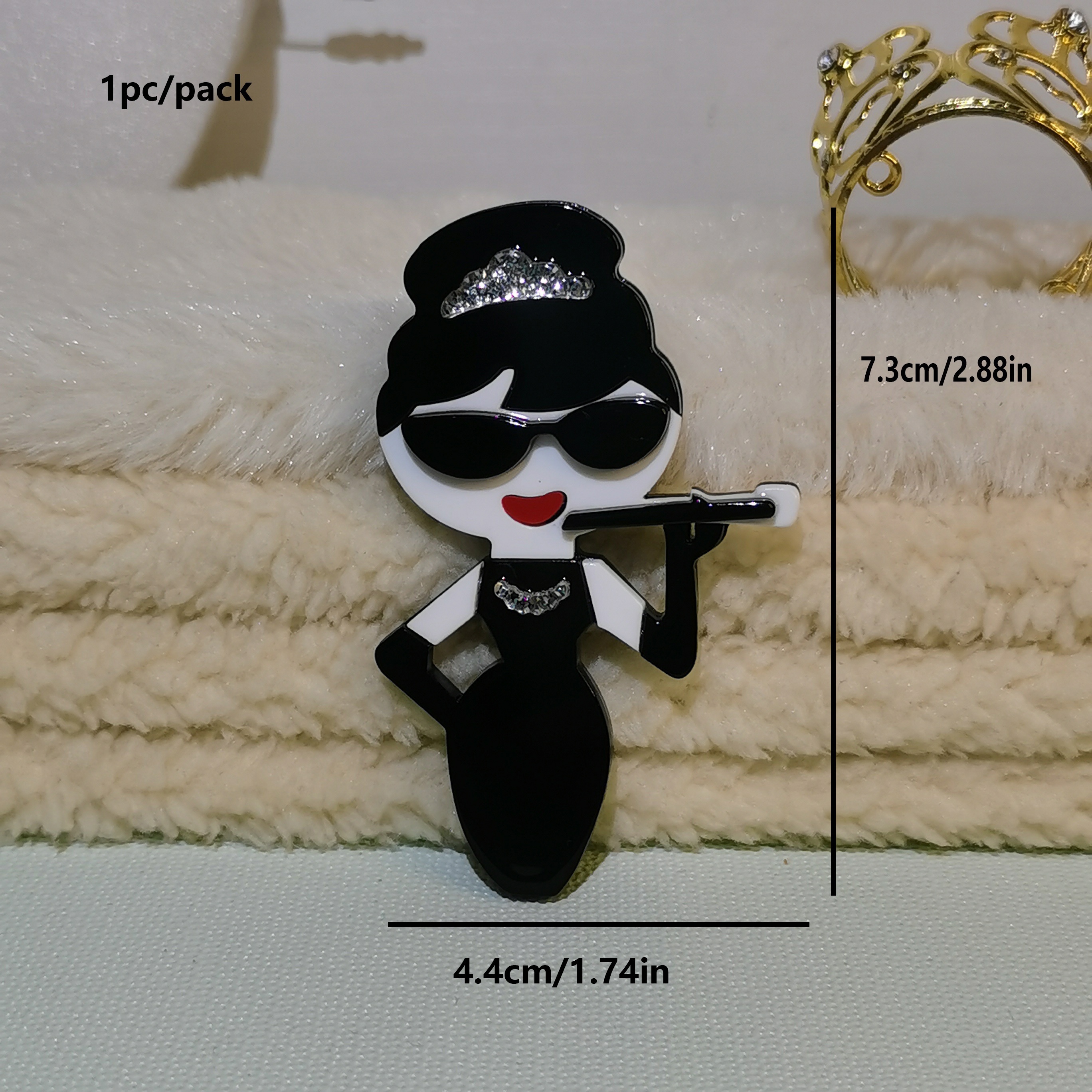 E-shop 1er-Pack Schwarze Kleid-Acryl-Brosche