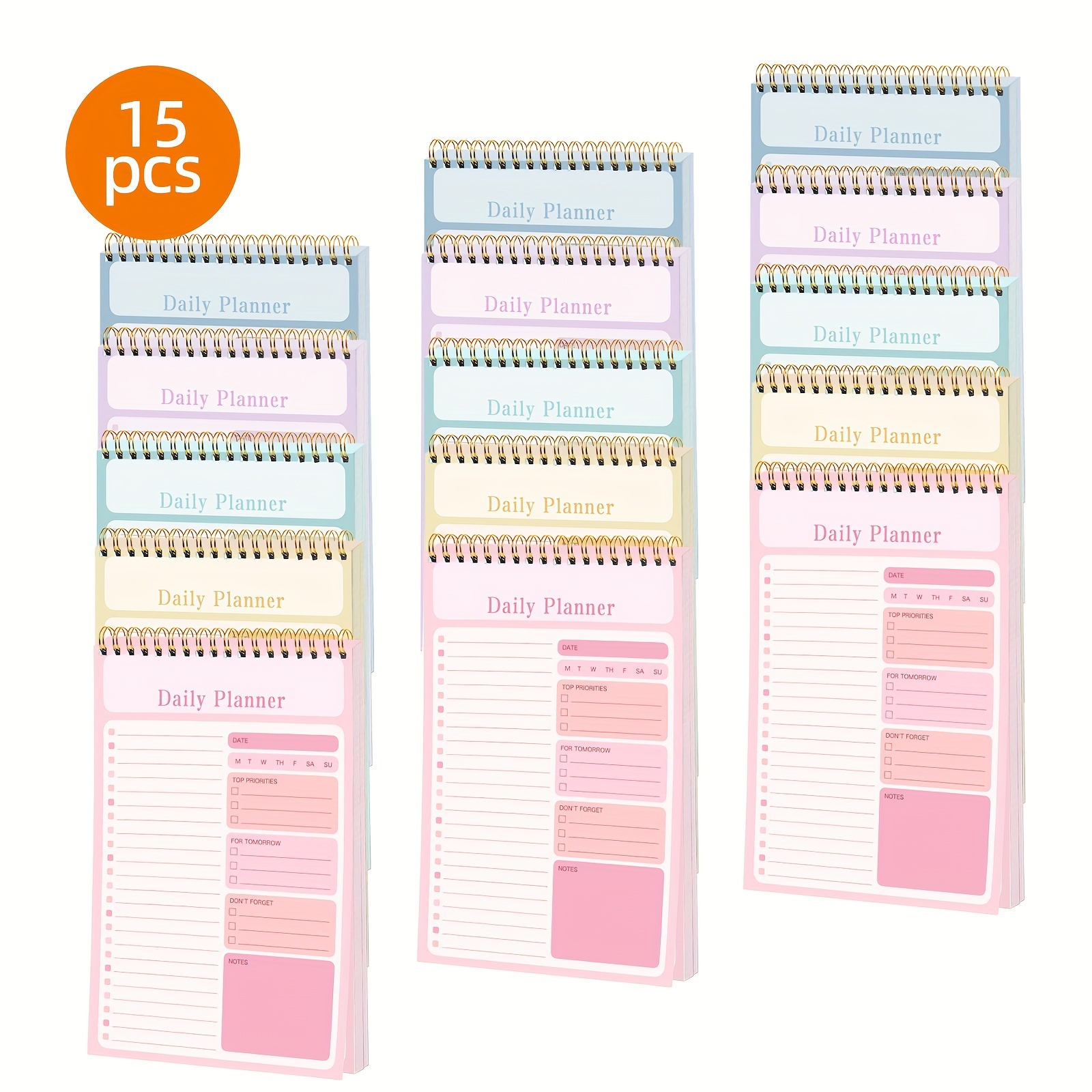 

15 Pack To Do List Notepad Daily Planner Daily Notebook 30 Sheets Academic Planner To Do Notepads For Work Planner, Workout Planner Notepad, 5.2 X 7.9 Inches