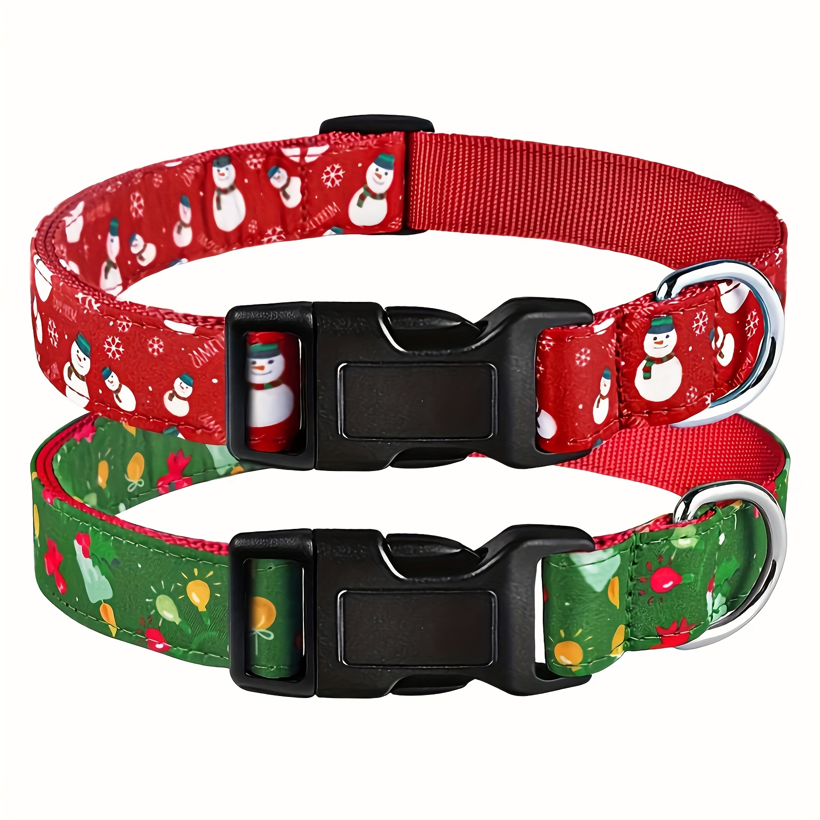 

Ibeina Christmas Dog Collars - Snowman & , Polyester, , Red & , Pattern, For Small To - Uncharged