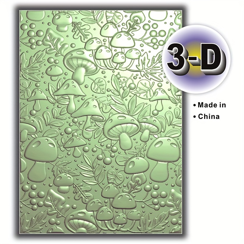 

1pc 3d Embossed Relief Folder - Mushroom Pattern Plastic Embossing Folders For Card Making Scrapbooking And Other Paper Crafts