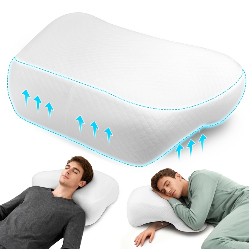 Image of Side-sleeping Pillow (with Arm Cutout), High-density Foam, Dimensions 21 X 17 X 5.4 Inches, Provides Neck Support