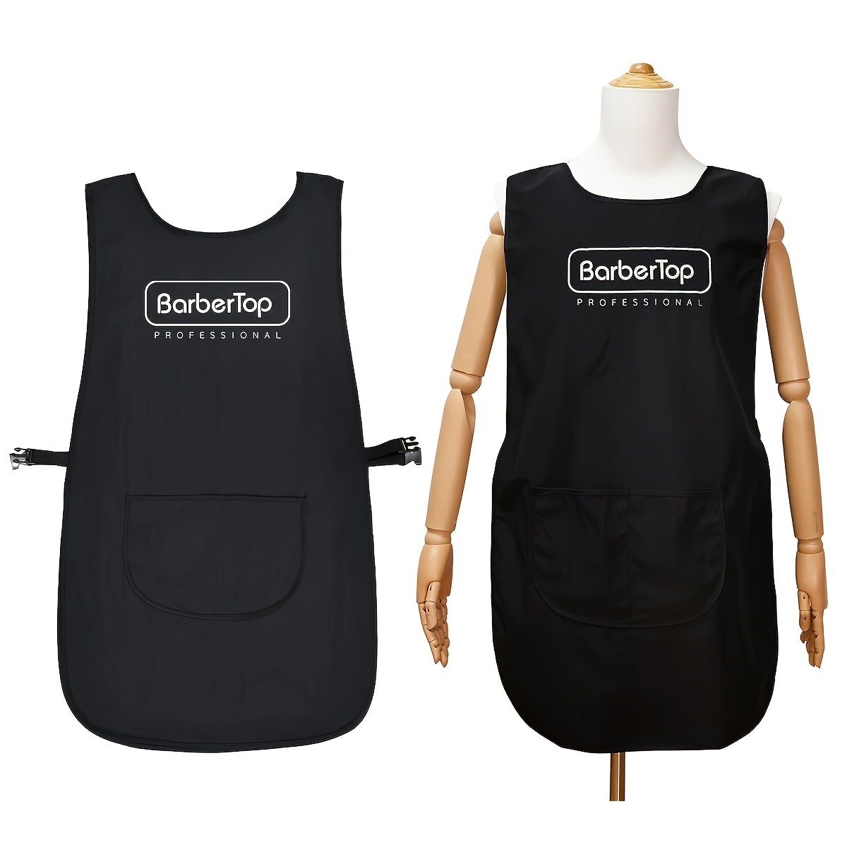 

1pc Neutral Waterproof Pebble Apron With 2 , Salon Workwear With Side Buckles, Barber Apron