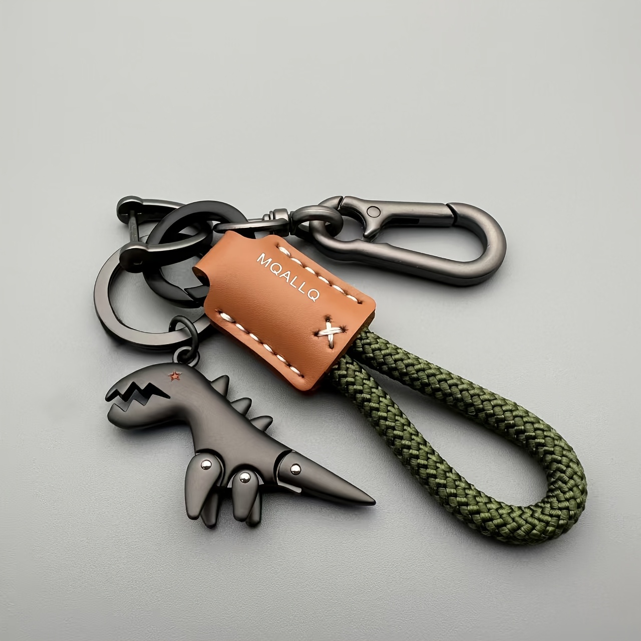 cute little dinosaur keychain strap key ring aluminum alloy material matte feel   with   character   and d   and 2 small rings car keychain backpack pendant   over 7   halloween decor party favors