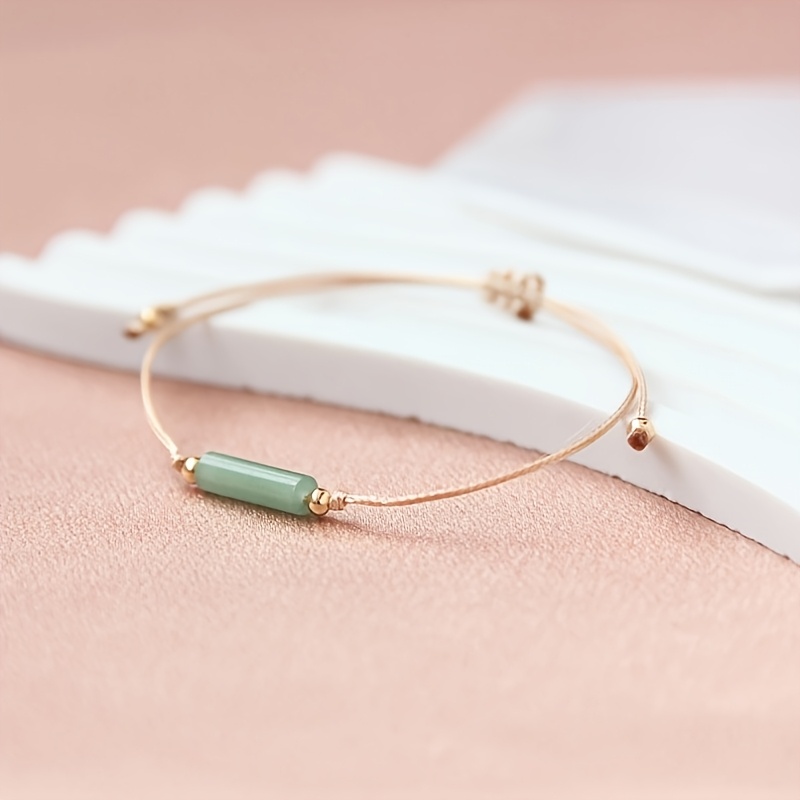 E-shop Naturstein Grünes Naturstein Armband | Minimalistischer Stil Handschmuck | Mai Geburtsstein | Besonderes Bedeutungsgeschenk für Feste & Jubiläen