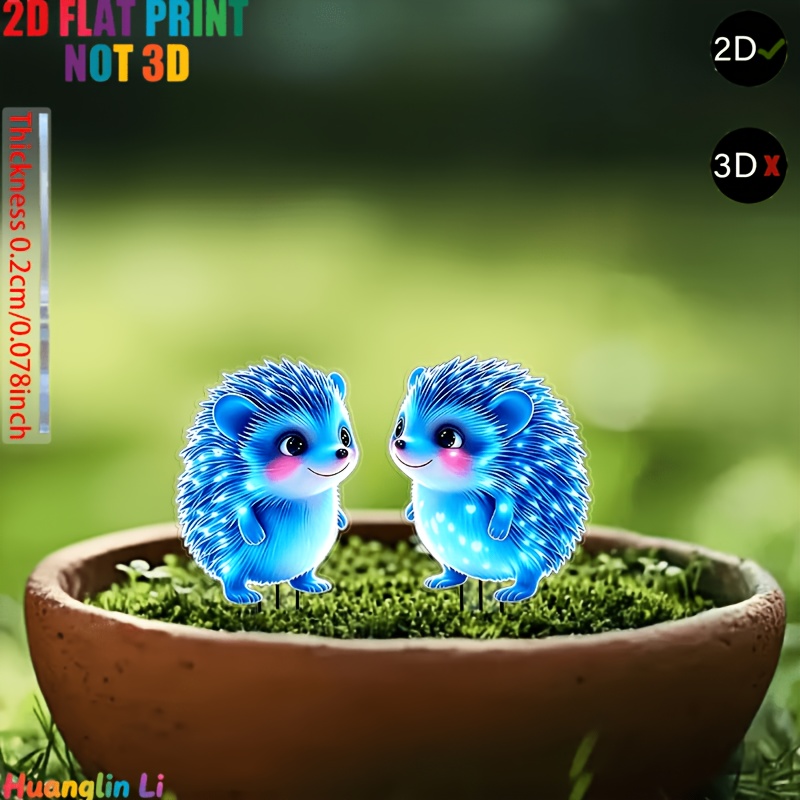 TEMU 2D Flat - ��2D Flat�� 2D Flat - [2D Flat] 2D Flat, 2 pezzi di da giardino a forma di in acrilico con , non necessita di elettricit�, decorazioni