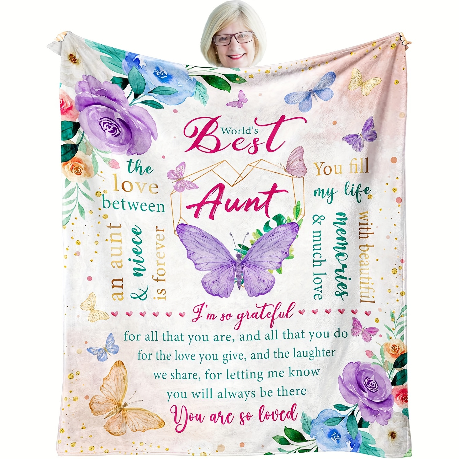 

Inspirational Aunt Blanket, All Knitted Sofa & , Polyester 100%, Tv Blanket For Or Bed Decor