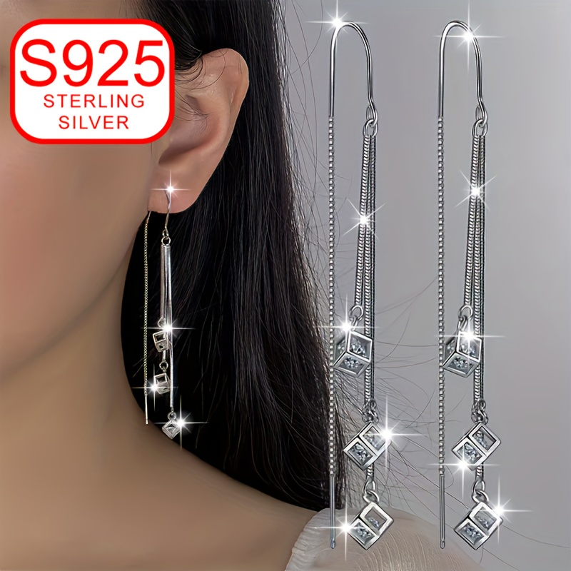 a pair of dangling earrings for women, long drop earrings, girl's