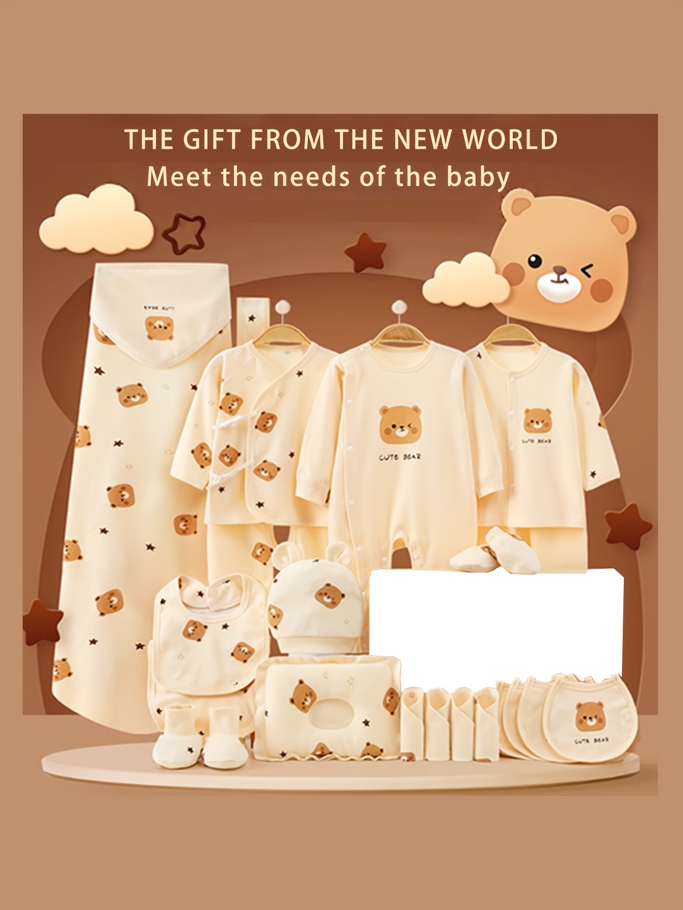 23pcs Newborn Baby Essentials Set: 3 Outfits, Hat, Bib, Pillowcase, Hand & Foot Covers, Swaddle Blanket – Bodysuit Onesie for Girls – All-Season Gift for Infants and Toddlers, Toddler Outfits, Newborn Essentials, Cartoon Print, Cute Baby Clothes, Breathable Material, Hand Washable, Swaddle Bundle, Infant Accessories, New Parents, Firsttime Moms, Perfect for Outdoor