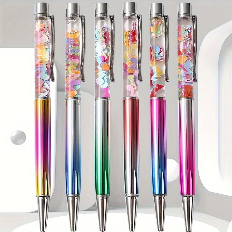 

Shiny Musical Note Filled Ballpoint Pens - Metallic Body, Ergonomic Design, Screw Cap, Round Shape, Medium Point, Barrel Structure, Suitable For Ages 18 And Above