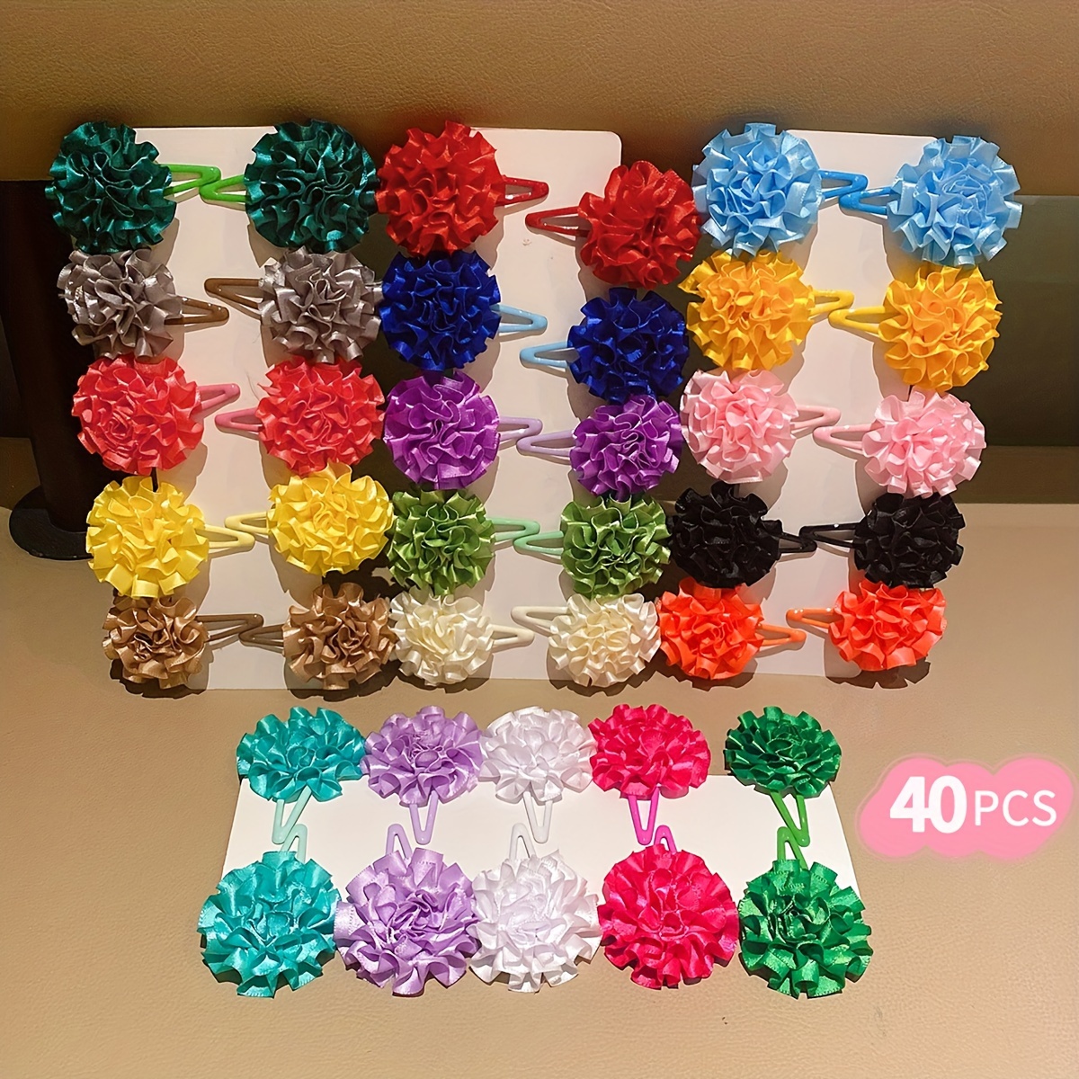 

40pcs Cute Resin Flower Hair Clips, Woven Hair Accessories For Teens, Assorted Styles Hairpins By Lemon Love