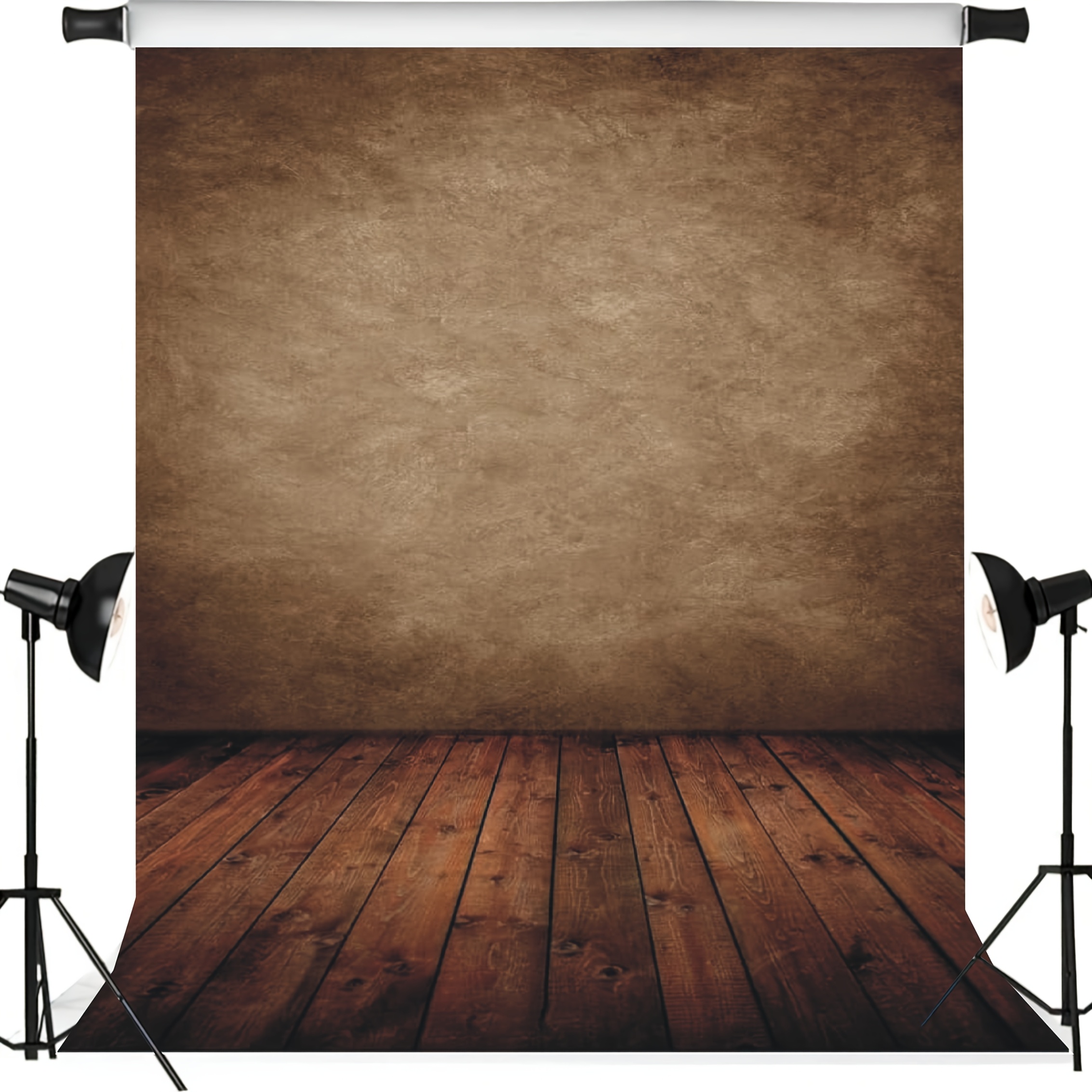 

1pc Vintage Wooden Floor Photography Backdrop, 5x3ft/5x7ft, Brown , Vinyl, Use, No Electricity Needed, Featherless, For And Photo Booth Props