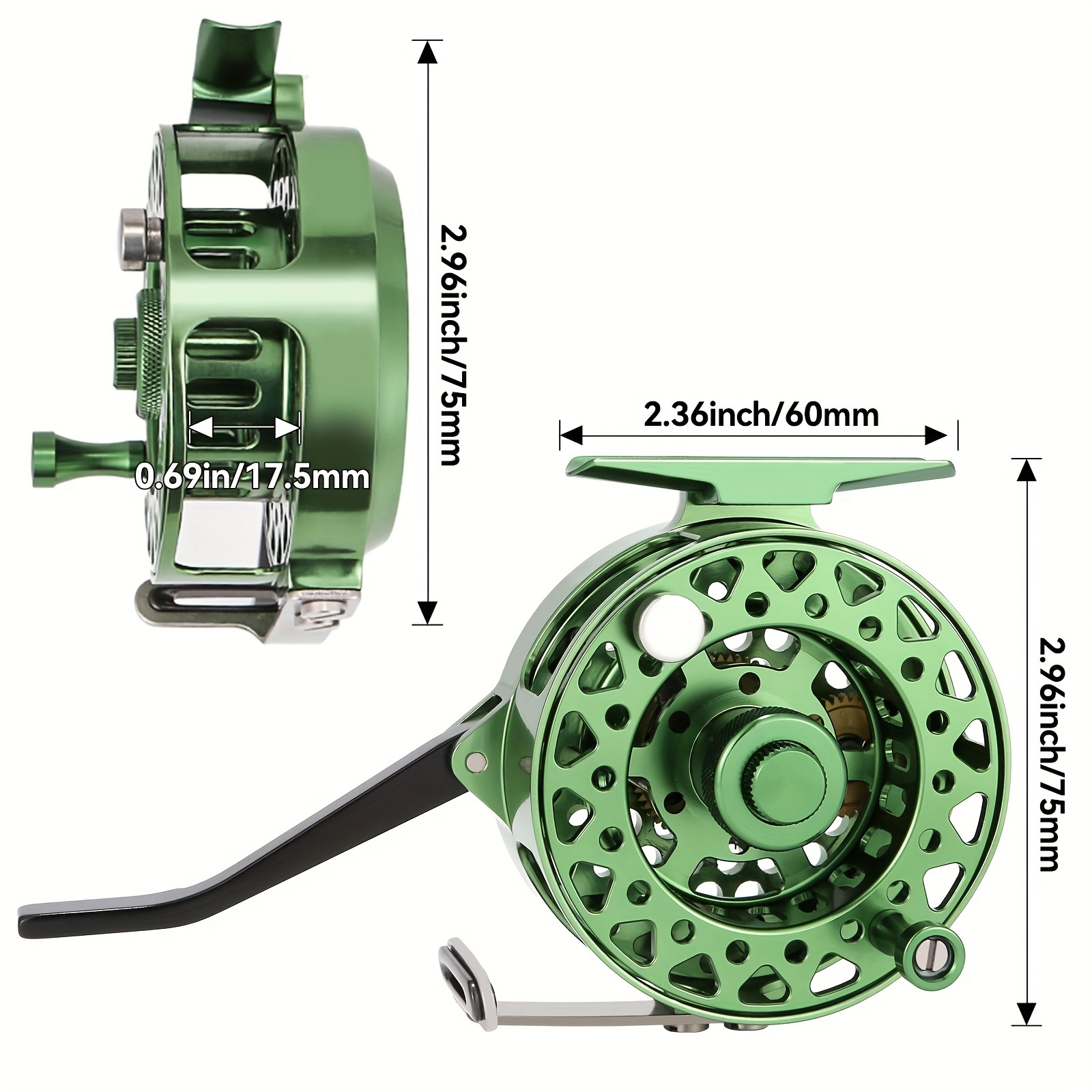 Moulinet De Pêche Eau Douce Anulely – Droitier, 2 Roulements, Sortie Automatique – Léger, Compact, Pour Glace Et Cannes DIY