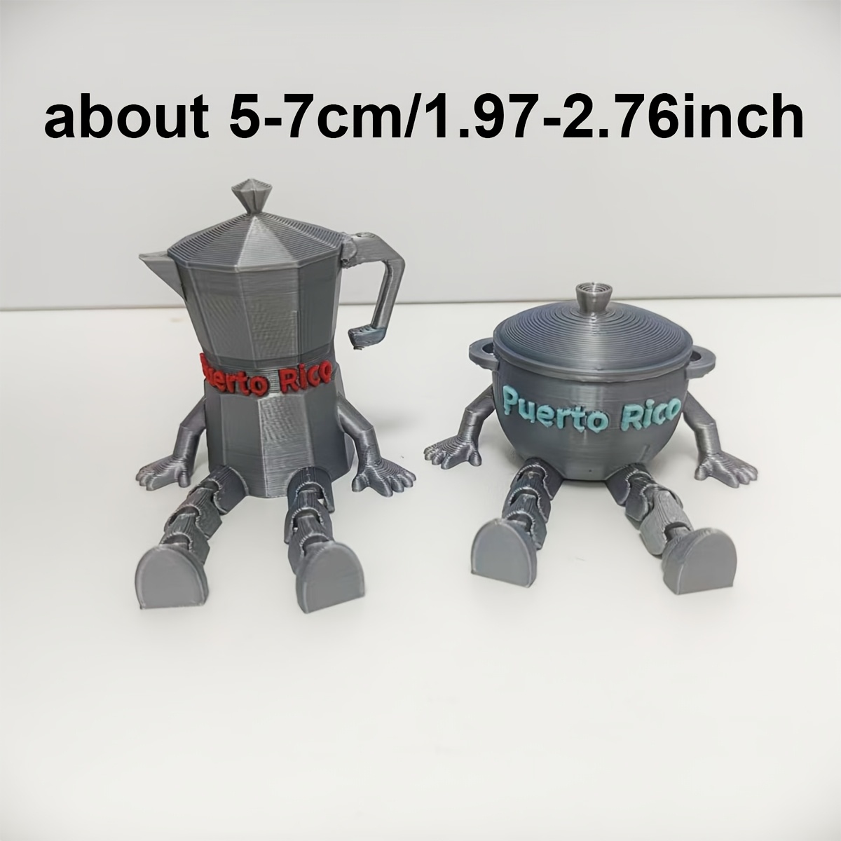 Temu – TEMU 2pcs Puerto Rican Coffee Makers & Figurines For Kitchen Decor, Coffee Maker And Cauldron , Articulated Collectible Statues For Desk Or Shelf In