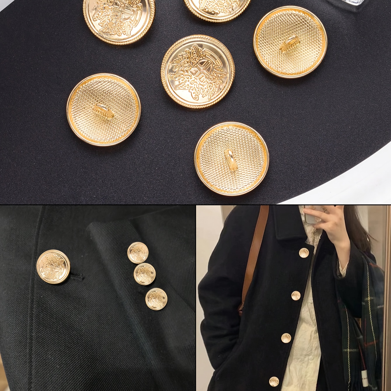 

A Set Of 10 Colorful Round Golden , Adding A Touch Of British To , Jackets, , School Uniforms, And Vintage Clothing.