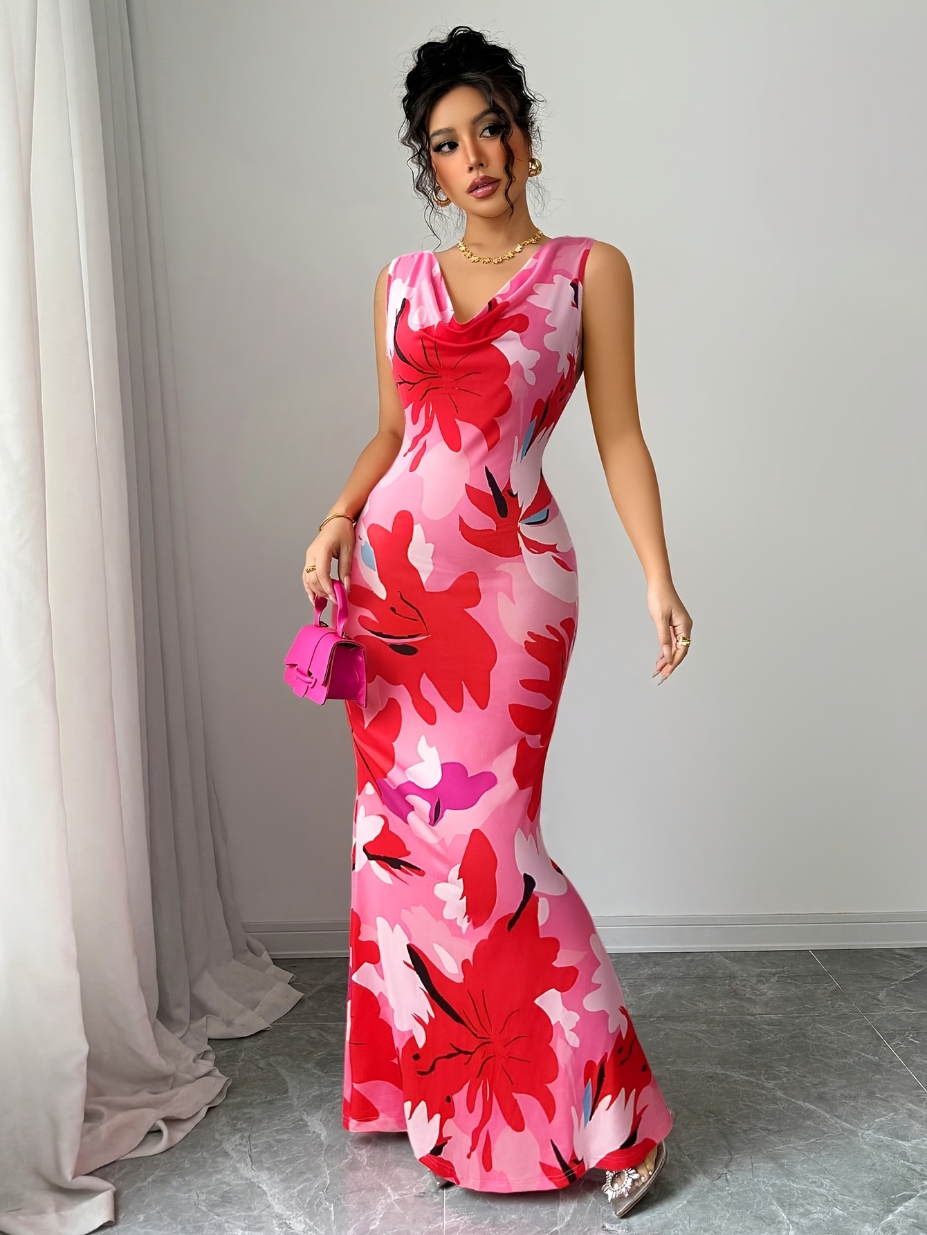 fish scale mermaid dress Diamante Strap Fish Scale Sequin Maxi Dress - Black