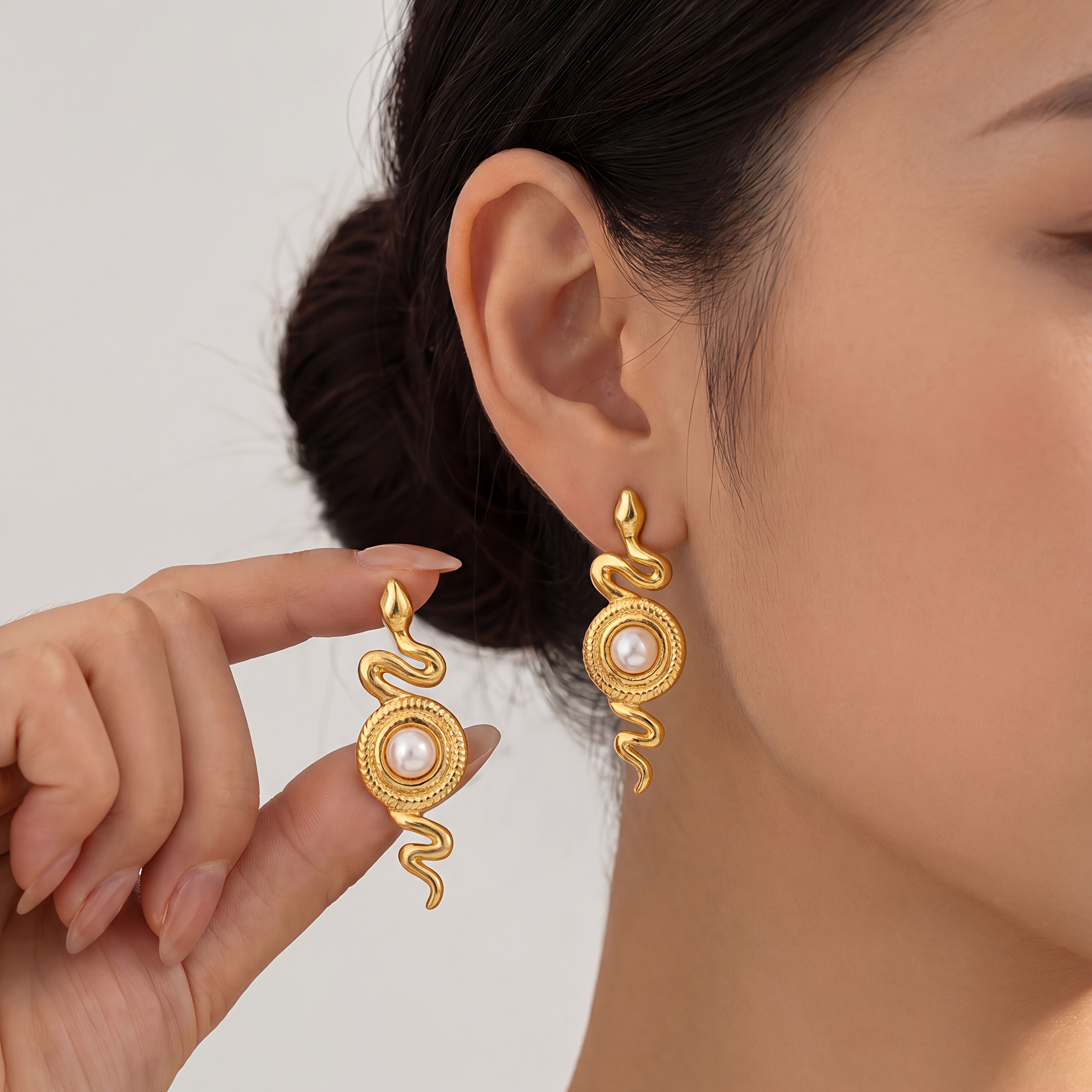 3 Pairs Women's Fashion Earring Set, Gold-Plated