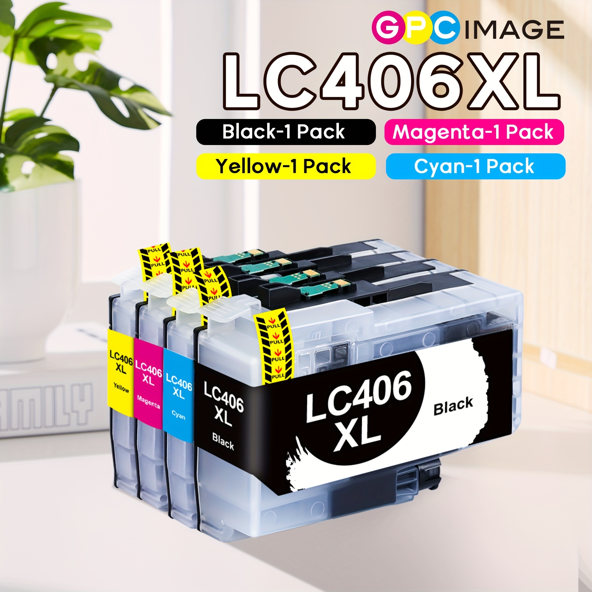 

4 Pack Lc406xl Ink Cartridge For For Brother Lc406 Ink Cartridges Lc406xl Lc 406 Xl Use With Brother Mfc-j4535dw Mfc-j4335dw Mfc-j5855dw Mfc-j6555dw Printer