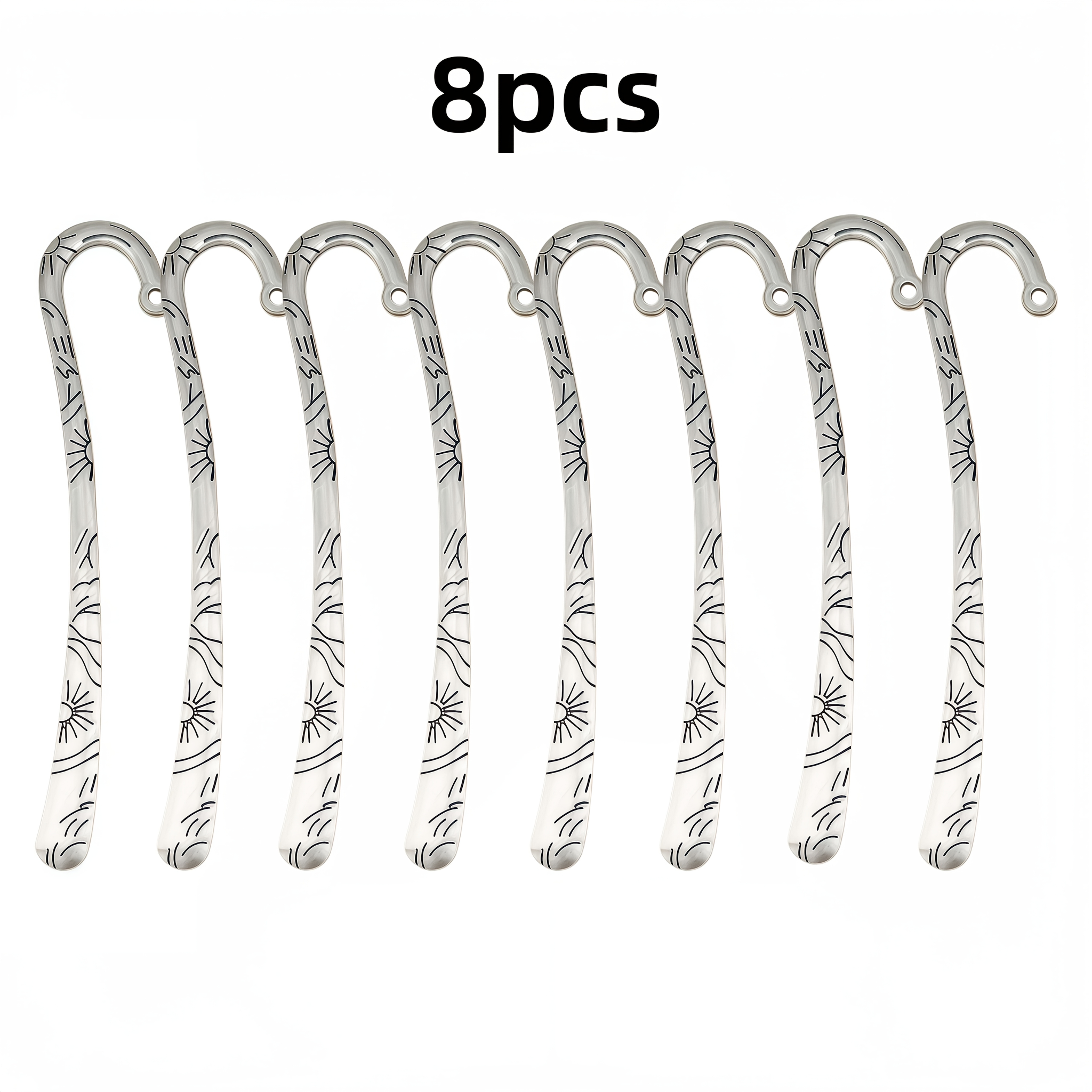 TEMU Lot de 8 pendentifs marque-pages en métal à motif de soleil - Parfaits pour la lecture et la création de bijoux DIY - Marque-pages adaptés pour