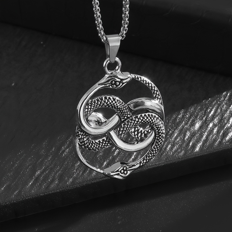 

Stylish Gothic Snake Pendant Necklace - Fashionable Hip-hop Party Accessory, Zinc Alloy, Snake Jewelry