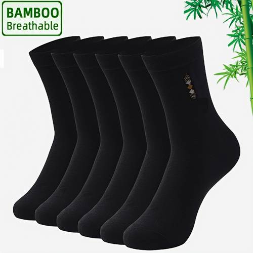 6 pairs of high quality bamboo fiber mens summer business socks moisture wicking odor resistant tall socks for men suitable for business casual office wear and formal attire