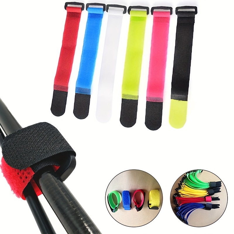 

10-pack Polyamide Reusable Hook And Loop Cable Ties With Anti-slip Grip For Fishing Rods, Secure Straps For Cable Management And Organization