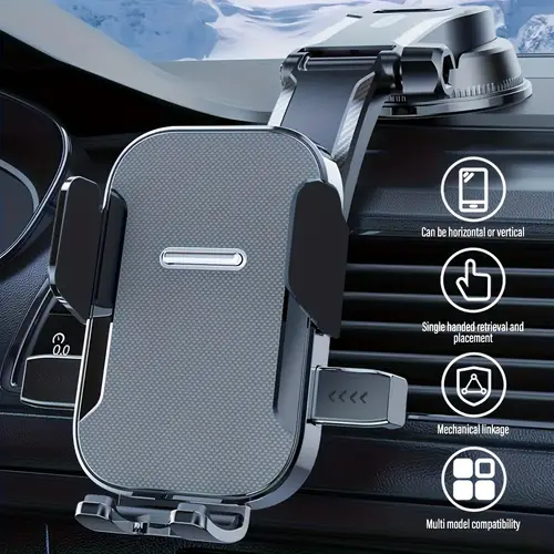 a multifunctional car phone holder with a suction cup that can degrees for navigation