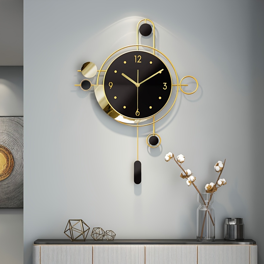 

Modern Wall Clock - Battery-operated, Noiseless Swing Room, Bedroom, Dining & Office Decor