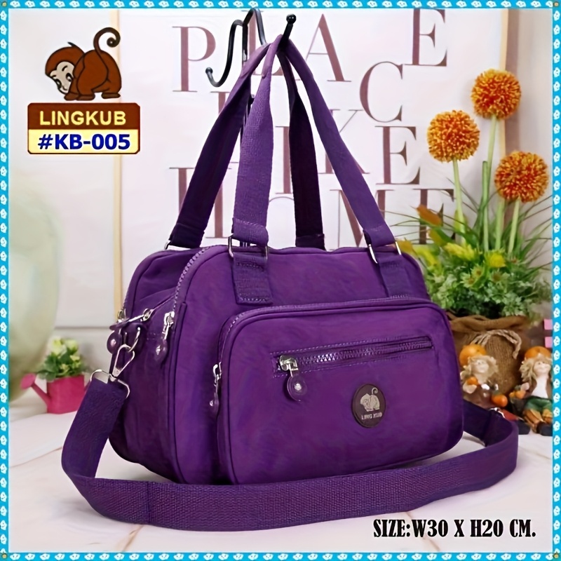TEMU [commuting Travel Essential] Lightweight Nylon Shoulder Bag, Thickened Nylon Crossbody Bag [] Multi-compartment Storage And Zipper Closure! 10
