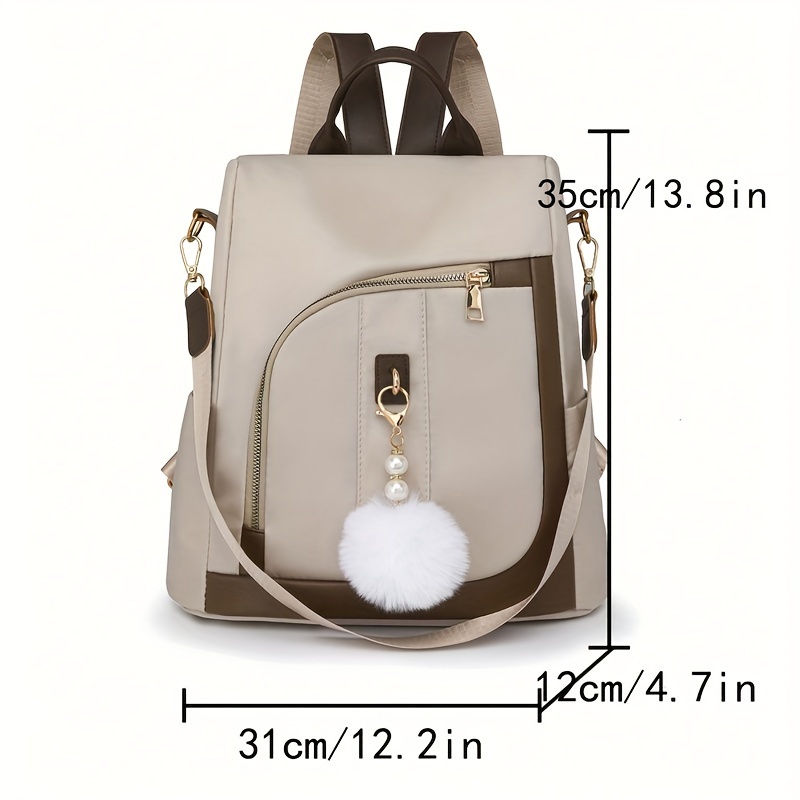 modischer damen-rucksack, einfache freizeit-tasche mit bommeln 3