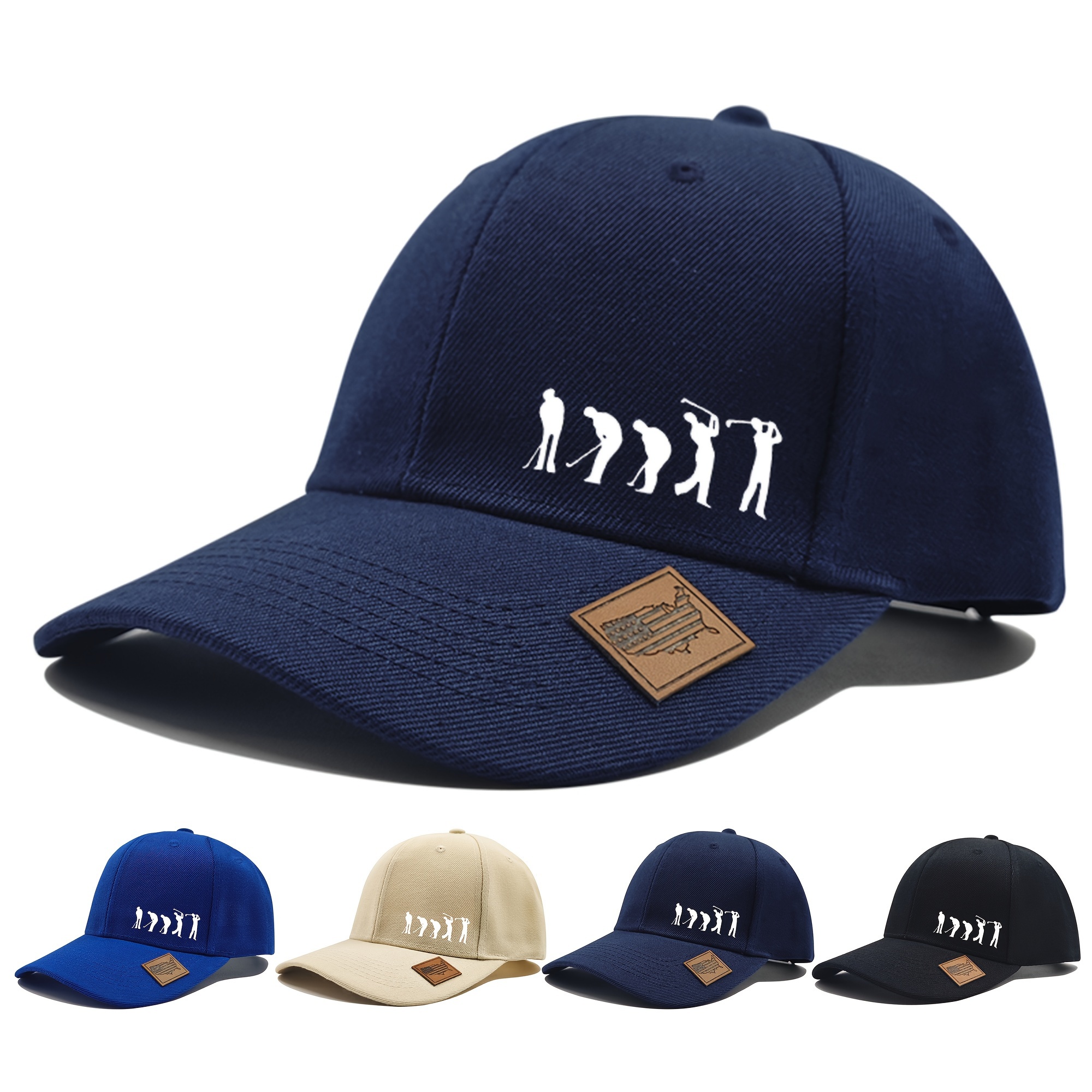 

Men' Golf-inspired Baseball Cap - Lightweight, Adjustable, Polyester - Outdoor Sports & Casual Wear